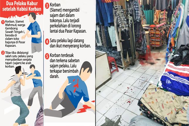 Carok di Pasar Kapasan, Pedagang Tewas Meregang Nyawa