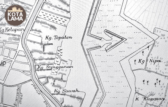 SEJAK MASA KOLONIAL: Kawasan Srengganan masuk peta tahun 1886. (ISTIMEWA)
