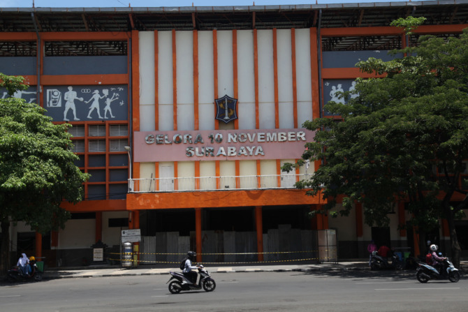 Stadion Gelora 10 Nopember Surabaya telah direnovasi. (SURYANTO/RADAR SURABAYA)