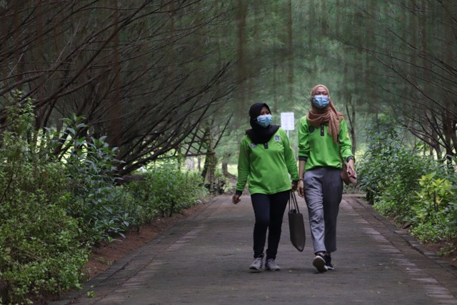 Taman Hutan Kota di kawasan Pakal, Surabaya, yang bakal dibuka hari ini. (SURYANTO/RADAR SURABAYA)