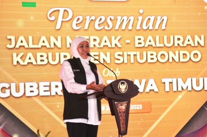 Gubernur Khofifah Indar Parawansa. (MUS PURMADANI /RADAR SURABAYA)
