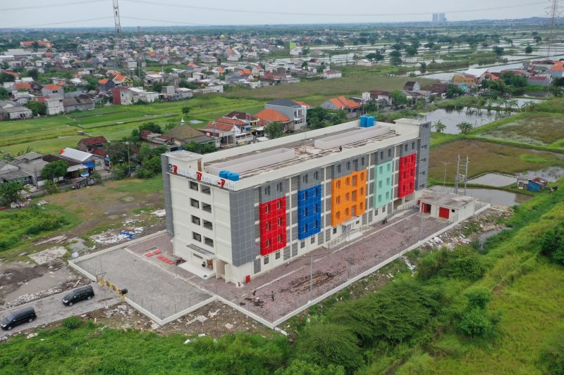 Rusunawa berkonsep ekonomi kerakyatan dibangun di kawasan Jalan Jawar, Kelurahan Benowo, Kecamatan Pakal, Kota Surabaya. (ANTARA/HO-Diskominfo Surabaya)