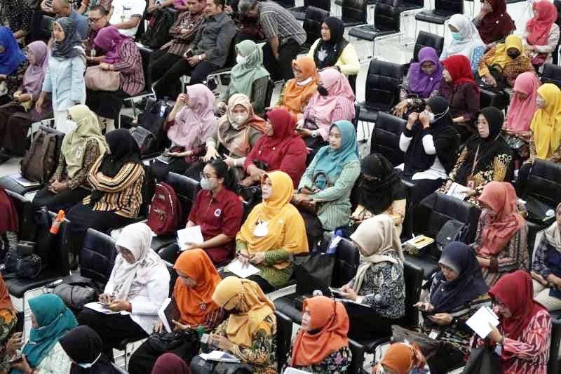 Para guru mengikuti Sosialisasi dan Promosi SNPMB Tahun 2023 di Universitas Tidar (Untidar) Magelang. (ANTARA/HO - Humas Untidar Magelang)