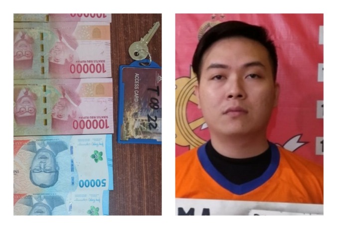 DITAHAN: Tersangka Dendy Christian Zen diamankan di Mapolsek Lakarsantri. (IST)