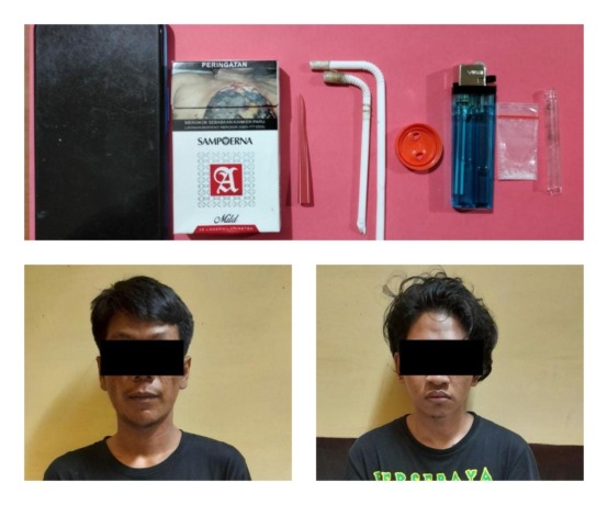 KETAHUAN: Tersangka TAP dan Y diamankan di Polsek Pabean Cantikan. (IST)