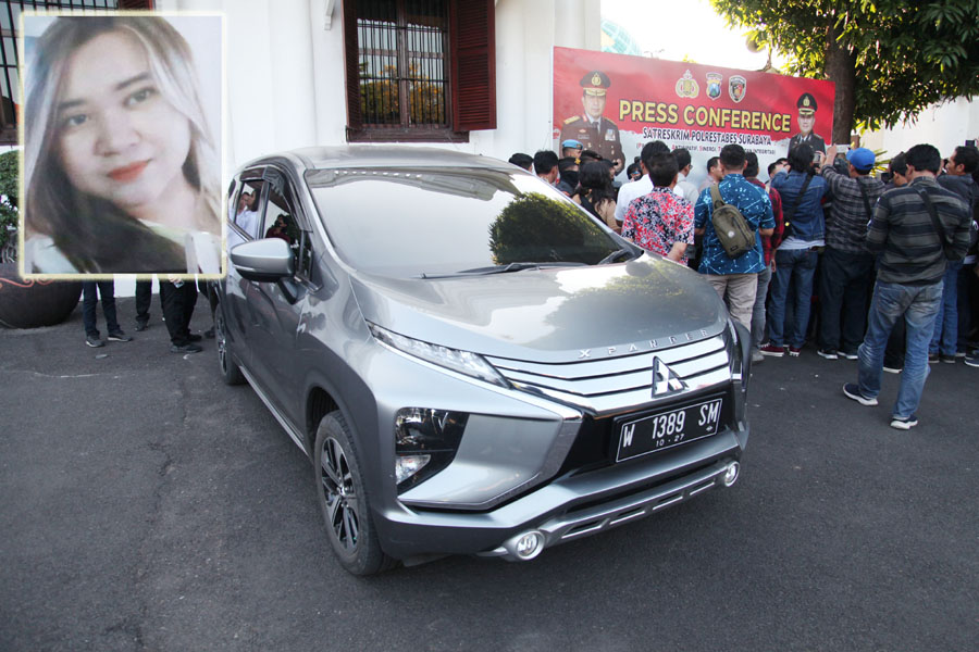 BB: Mobil Mitsubishi X-pander milik Angeline Nathania yang sempat digadaikan tersangka Roy. (DOK. RADAR SURABAYA)