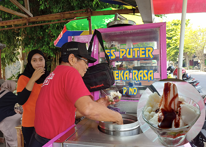 SEGAR : Es Puter Aneka Rasa Pak No yang memiliki banyak sekali topping diminati para penyuka minuman dingin.