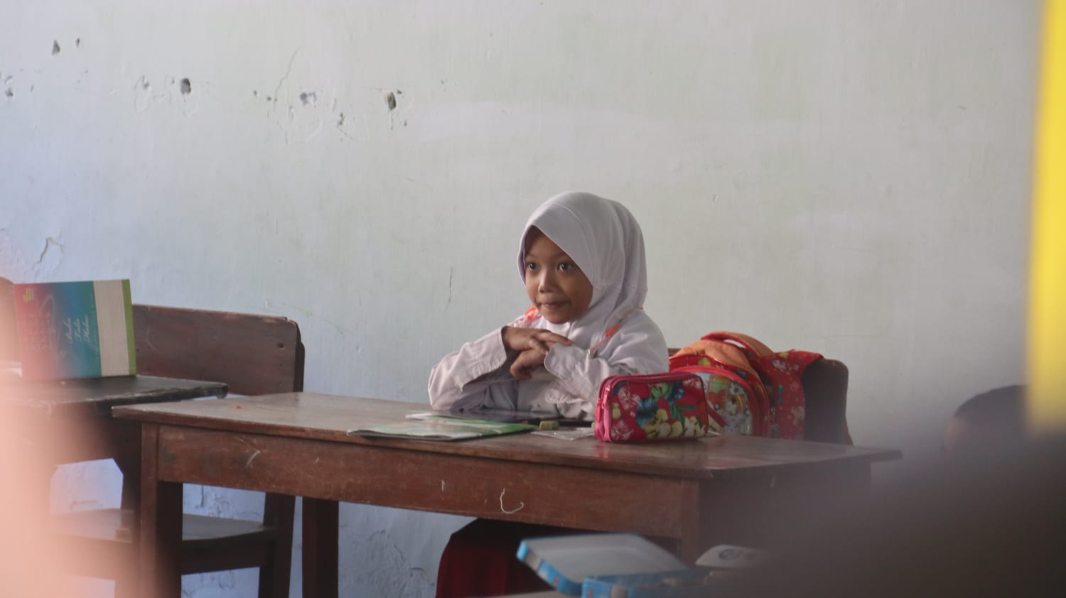 PRIVAT: Talita Syahira, satu-satunya siswa kelas 1 di SDN Sukorejo, Kecamatan Gurah, Kabupaten Kediri.