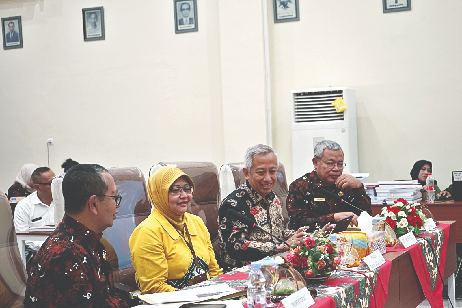 PENGARUSUTAMAAN GENDER: Pj Bupati Nganjuk Sri Handoko Taruna memaparkan kebijakan daerah untuk mewujudkan Nganjuk Maju dan Bermartabat. Kepala Bappeda Fadjar Djudiono (paling kanan).