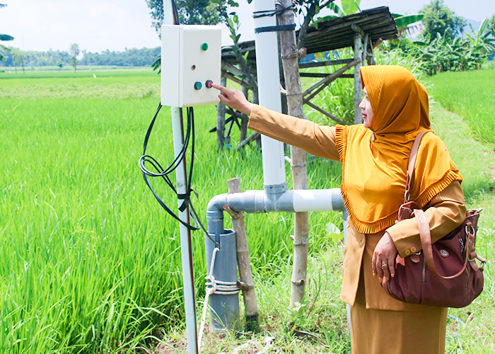 SUMBER AIR : Pembangunan sumur submersible di area persawahan sangat membantu petani di Desa Kalirong, Kecamatan Tarokan.