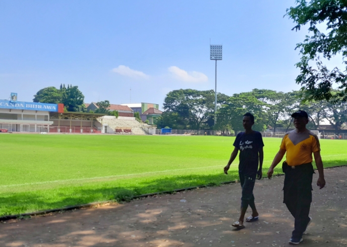 DIPERSOLEK: Kondisi Stadion Canda Bhirawa Pare yang jadi home Persedikab&nbsp;Kediri.
