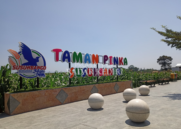 SPOT ANYAR: Pengunjung menikmati suasana segar Taman Pinka milik Desa Susuhbango, Kecamatan Ringinrejo yang baru dibuka bulan ini.
