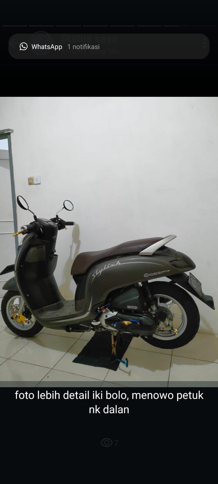 HILANG Motor Honda Scoopy yang digondol maling.