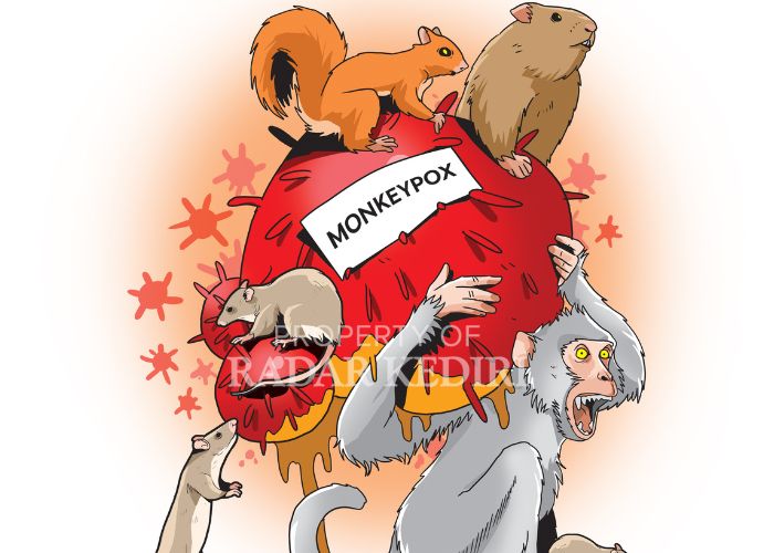 Ilustrasi penyakit monkeypox atau cacar air