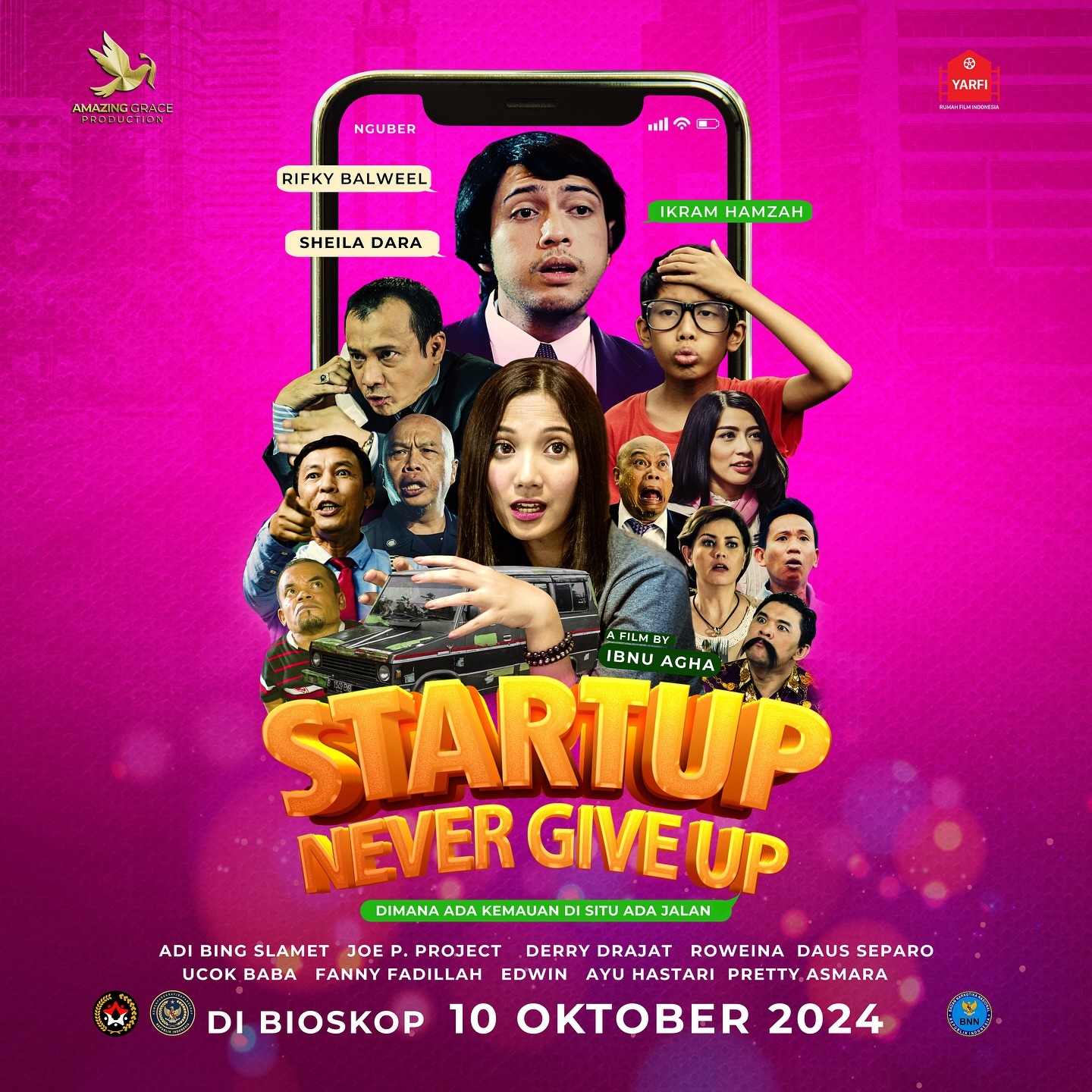Poster Film Startup Never Give Up.