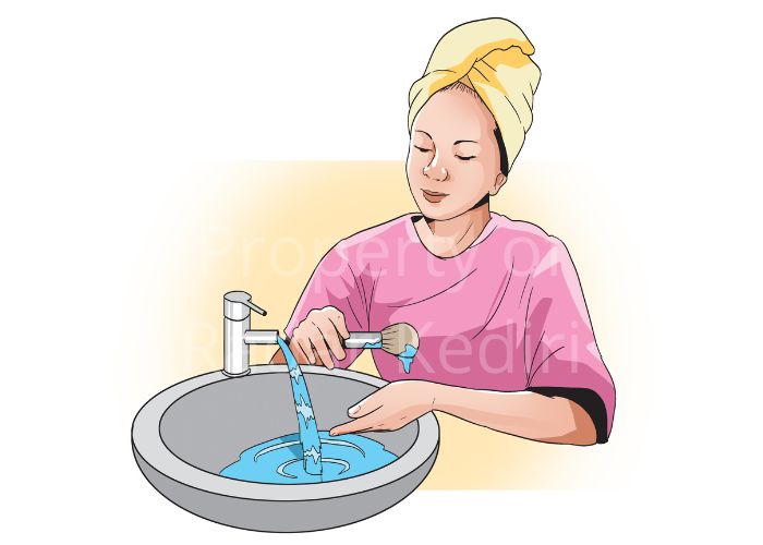ILUSTRASI: Membersihkan make-up