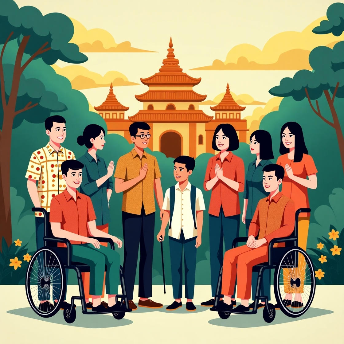 Ilustrasi AI: Kelompok disabiltas.