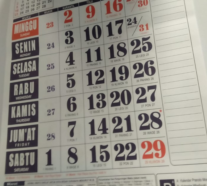 Ilustrasi kalender 2025.