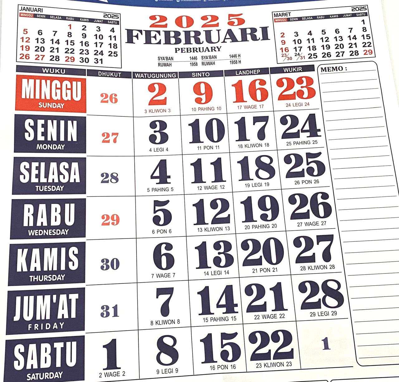 Hari Rabu 5 Februari 2025 memiliki Weton Pon.