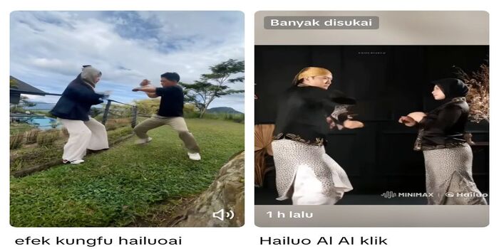 Kumpulan video kungfu AI di&nbsp;TikTok