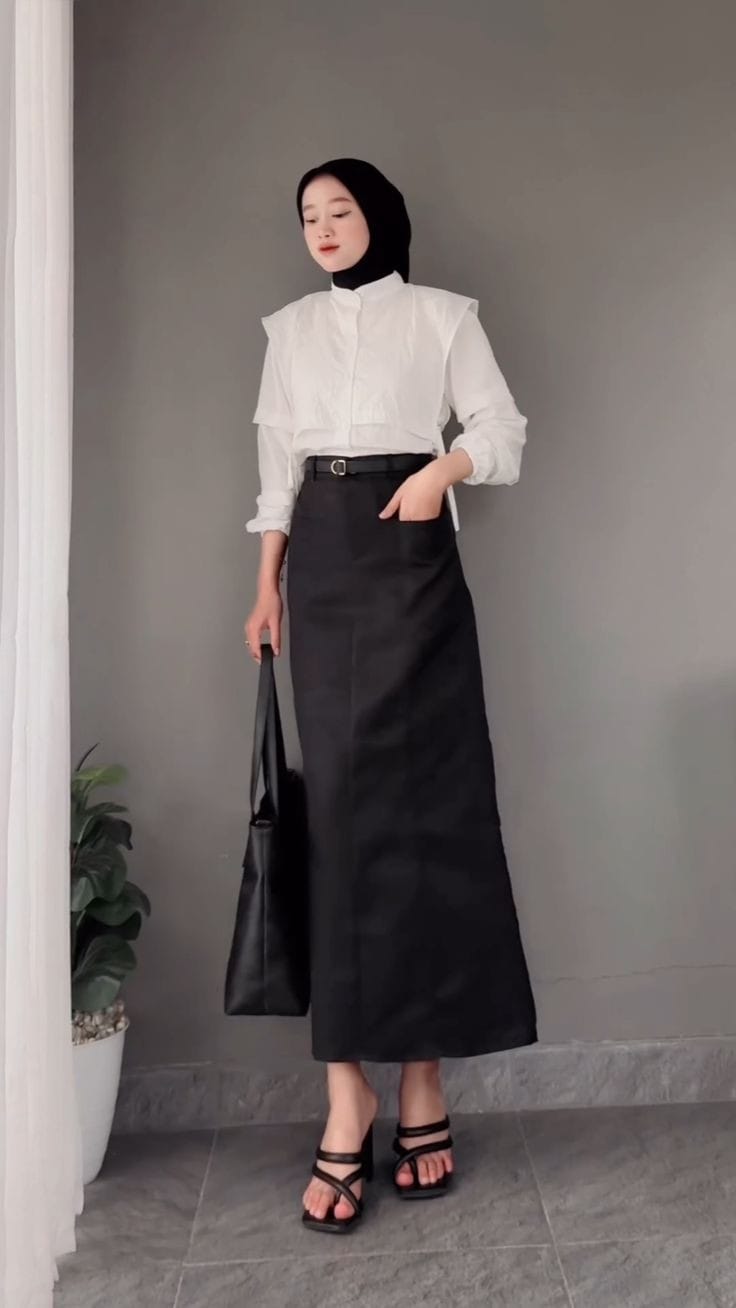 OOTD dengan fashion look rok A Line