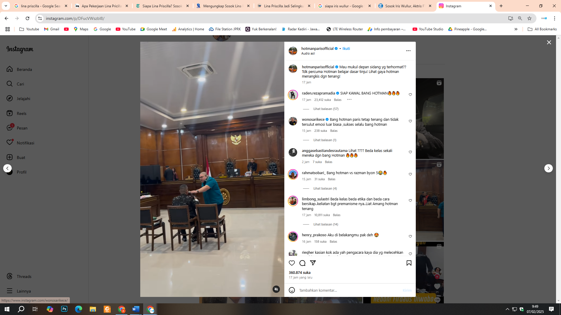 Razman Nasution ngamuk dengan memegang bahu dan menunjuk-nunjuk Hotman Paris