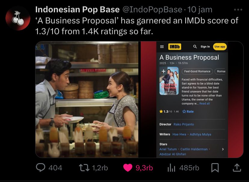 Film A Bussines Proposal mendapat rating buruk sejak hari&nbsp;pertama&nbsp;tayang.