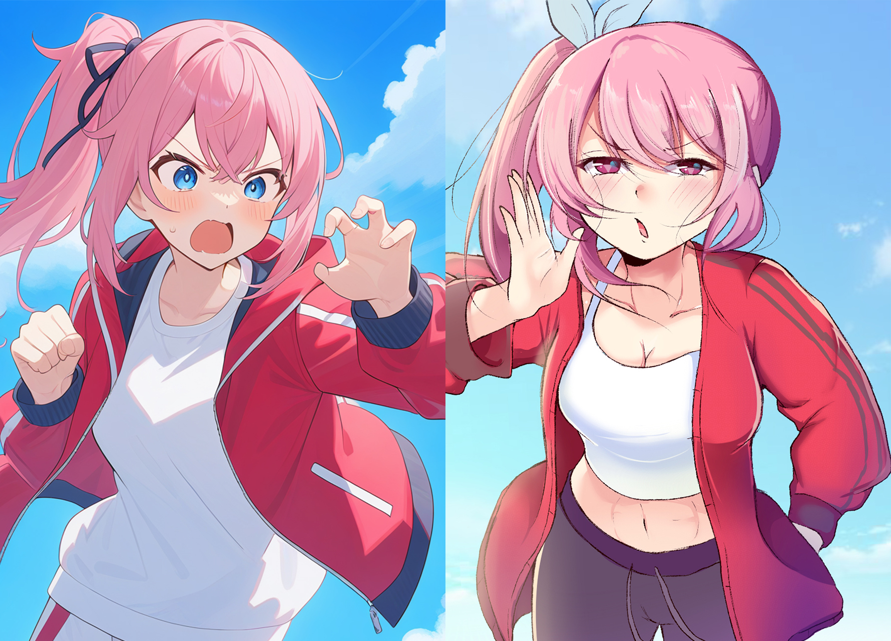 Contoh ilustrasi yang menggunakan AI dan ilustrasi gambaran asli.