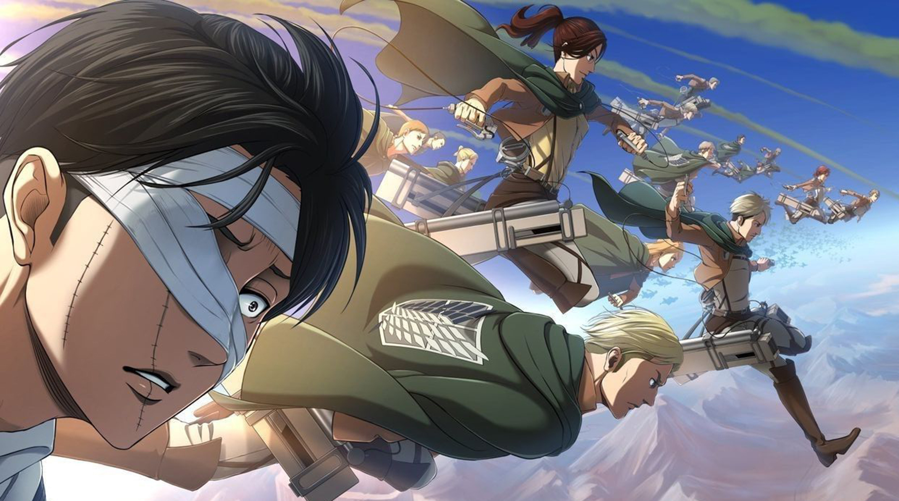 Poster anime Attack on Titan atau juga disebut Shingeki no Kyojin