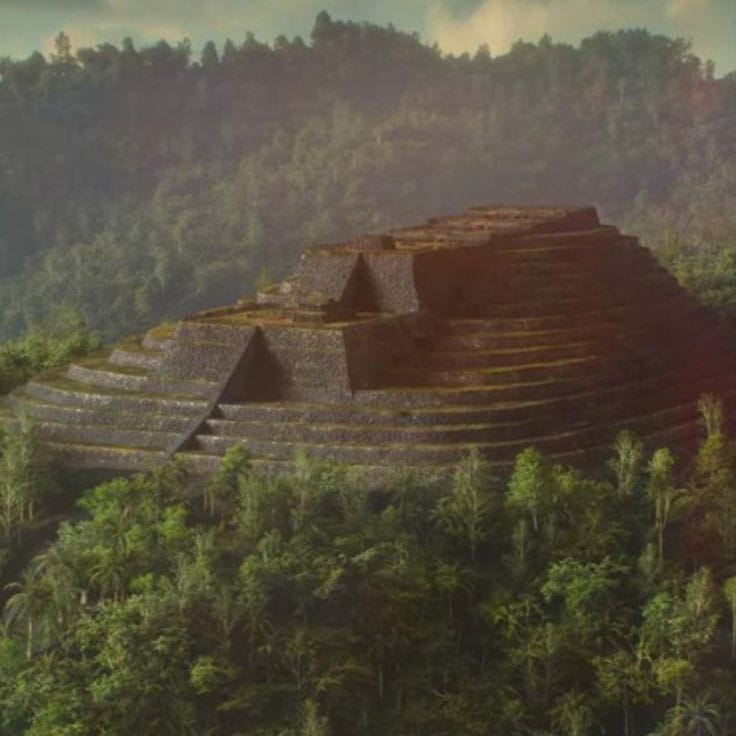 Potret Gunung Padang yang berada di kabupaten Cianjur, Jawa Barat