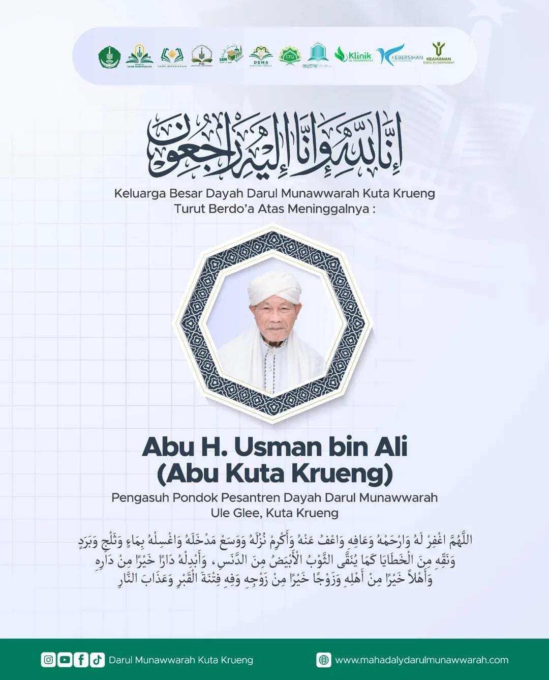 Ulama Kharismatik Aceh (Abu H Usman) wafat
