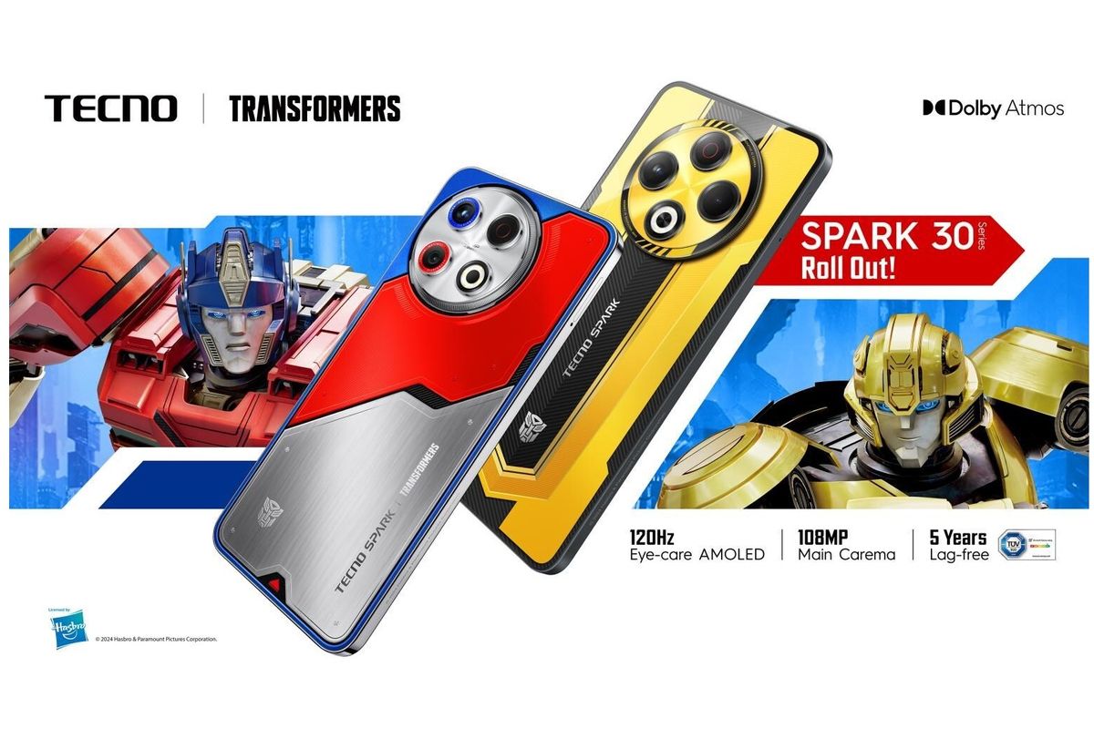 Tecno berkolaborasi dengan transformer mengeluarkan handphone seri terbaru.