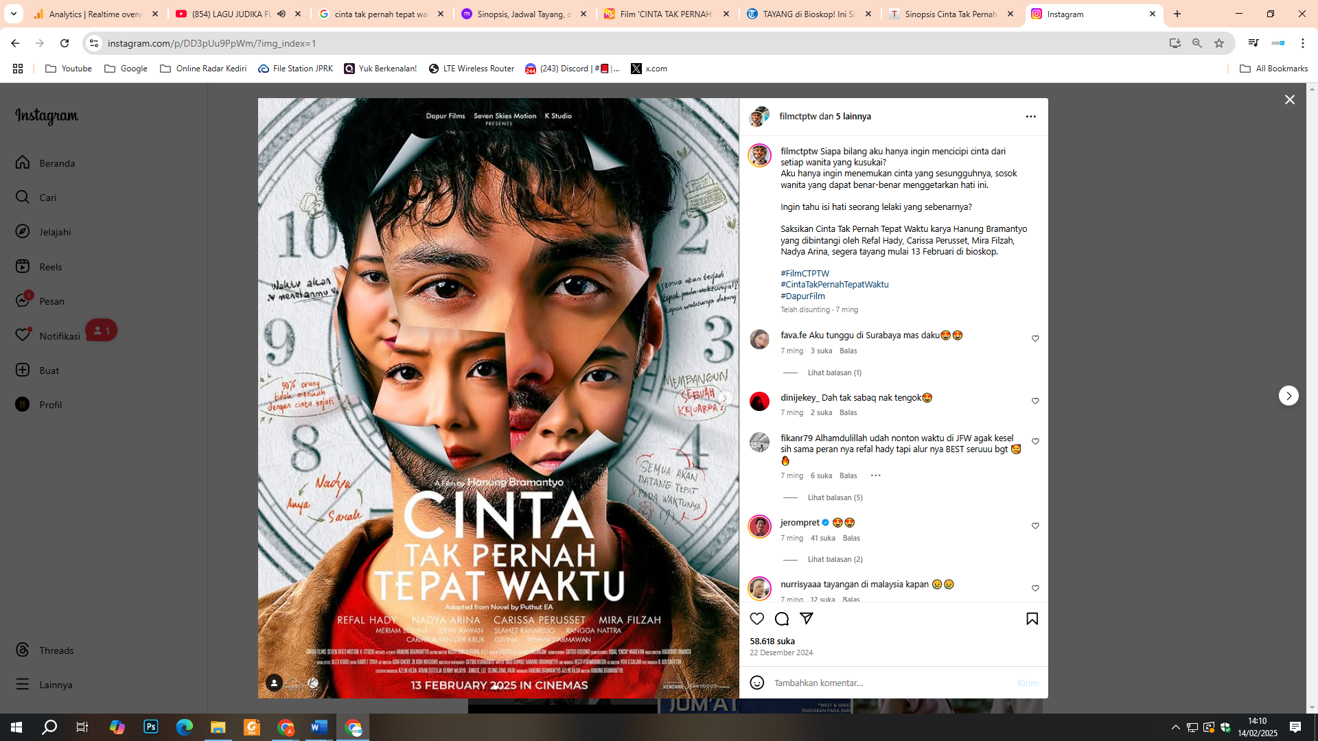 Film Cinta Tak Pernah Tepat Waktu