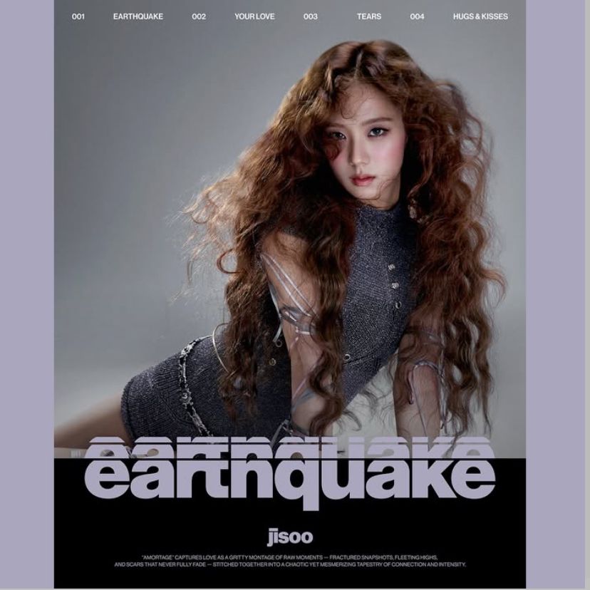 Jisoo dalam cover album dengan title Earthquake.
