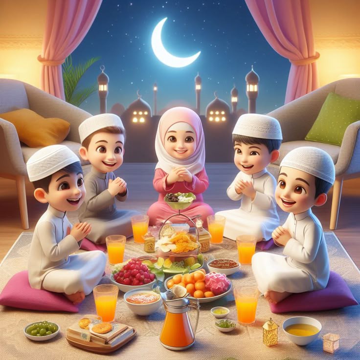 Ilustrasi orang berbuka puasa di bulan Ramadhan.