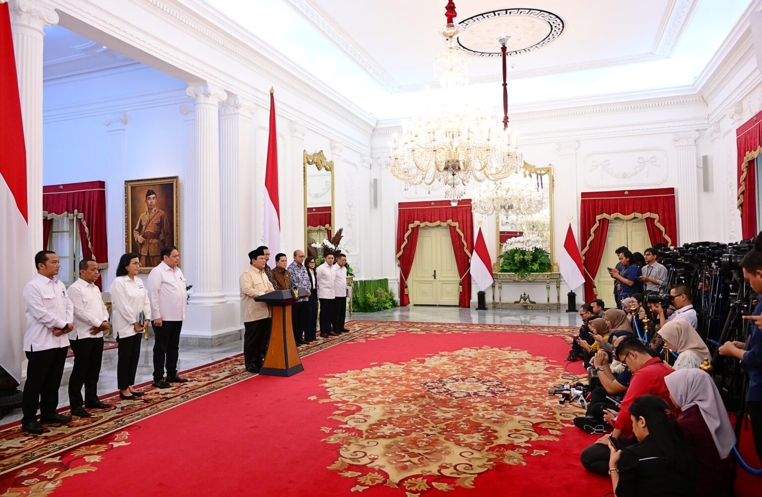 Konferensi pers di Istana Merdeka, Jakarta