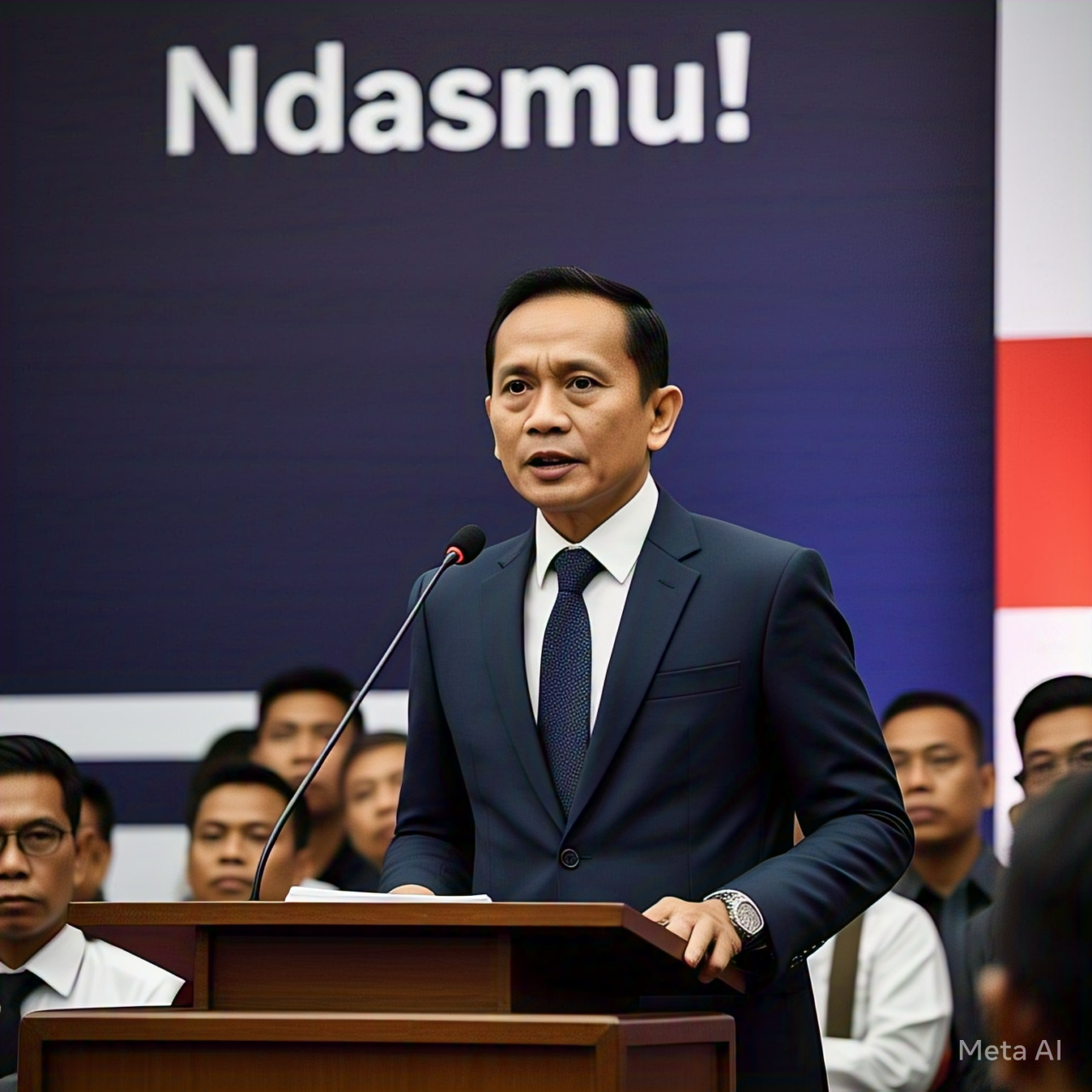Ilustrasi pejabat yang berpidato.