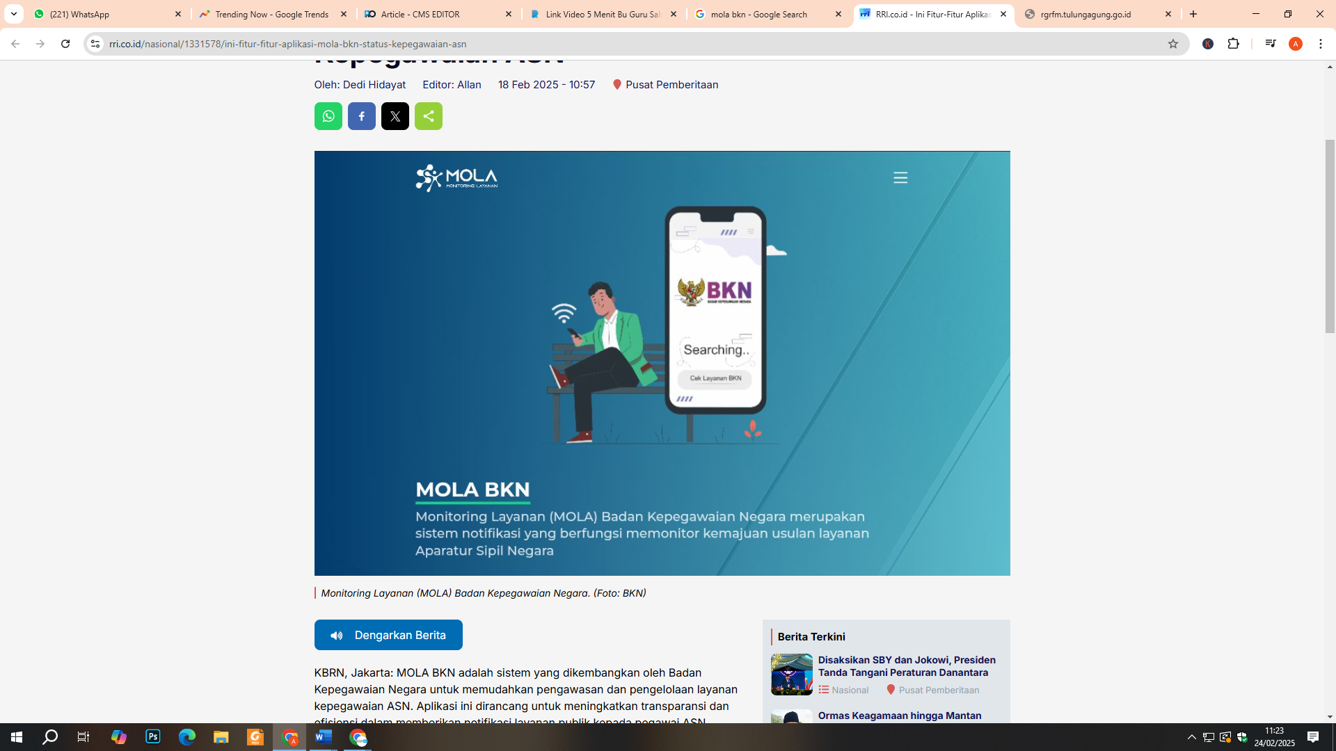 Cara Cek Nip CPNS dan NI PPPK di Mola BKN