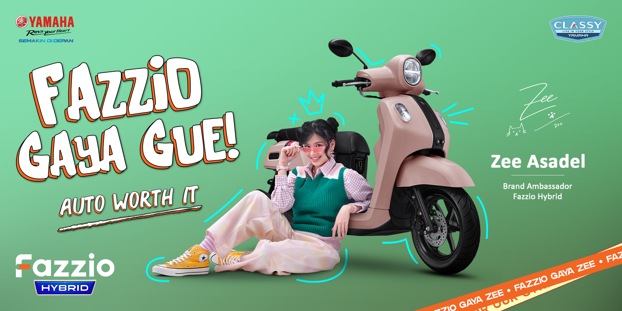 Terbukti Jadi Skutiknya Anak Muda, Zee Pilih Fazzio Hybrid sebagai Motor Primadonanya