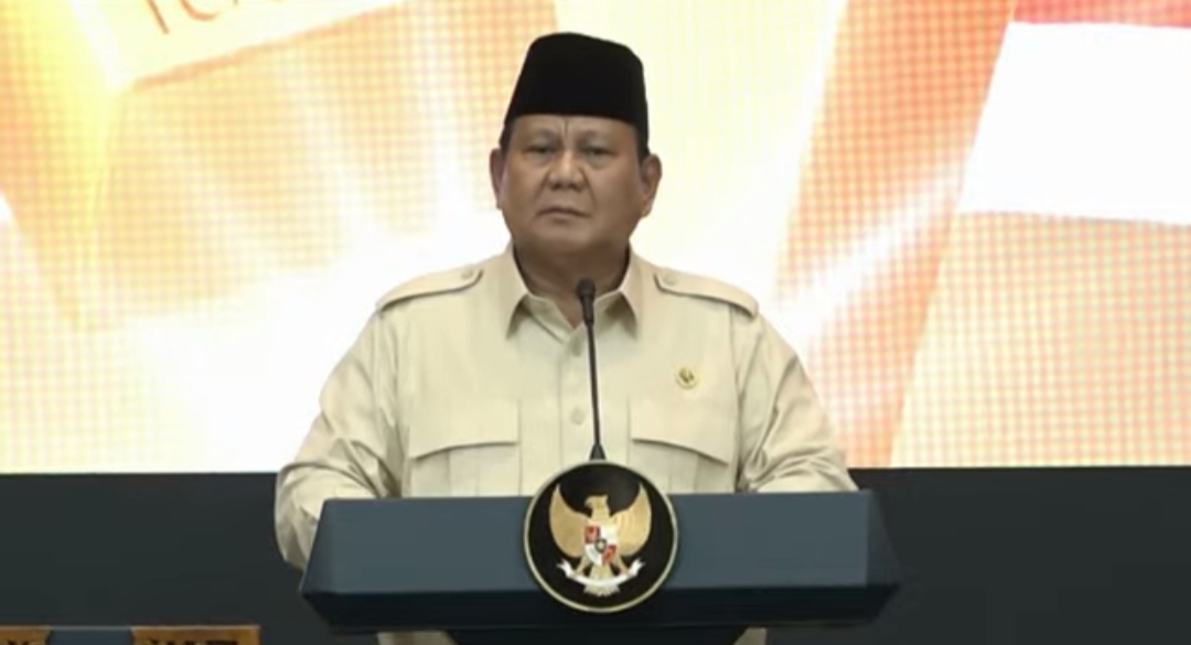 Presiden Prabowo Subianto saat meresmikan Bank Emas di Jakarta.