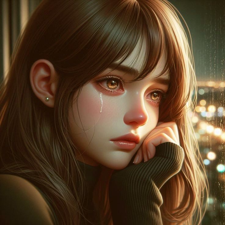 Ilustrasi perempuan yang menangis