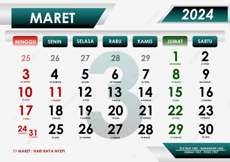 Kalender bulan Maret