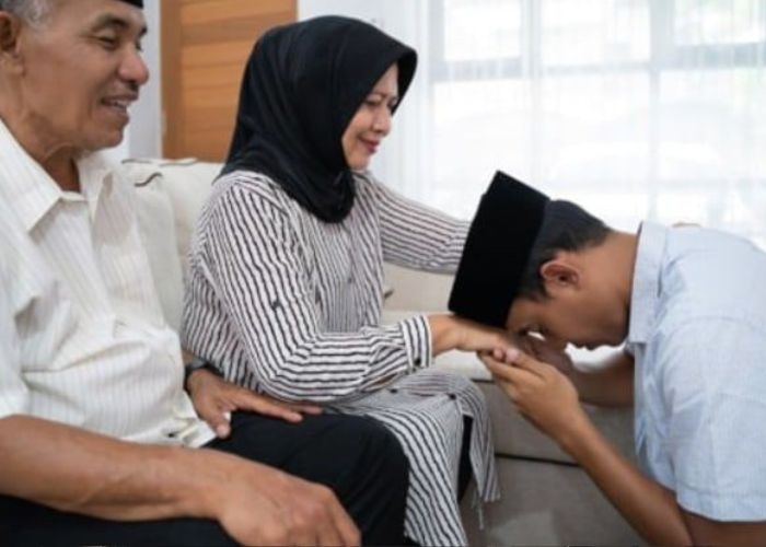 Ilustrasi orang saling memaafkan.