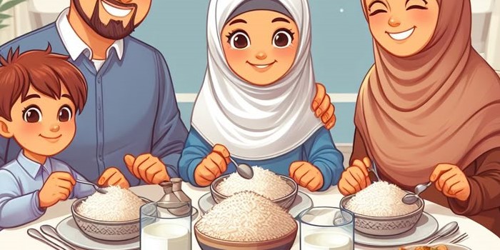 Ilustrasi orang yang sedang sahur
