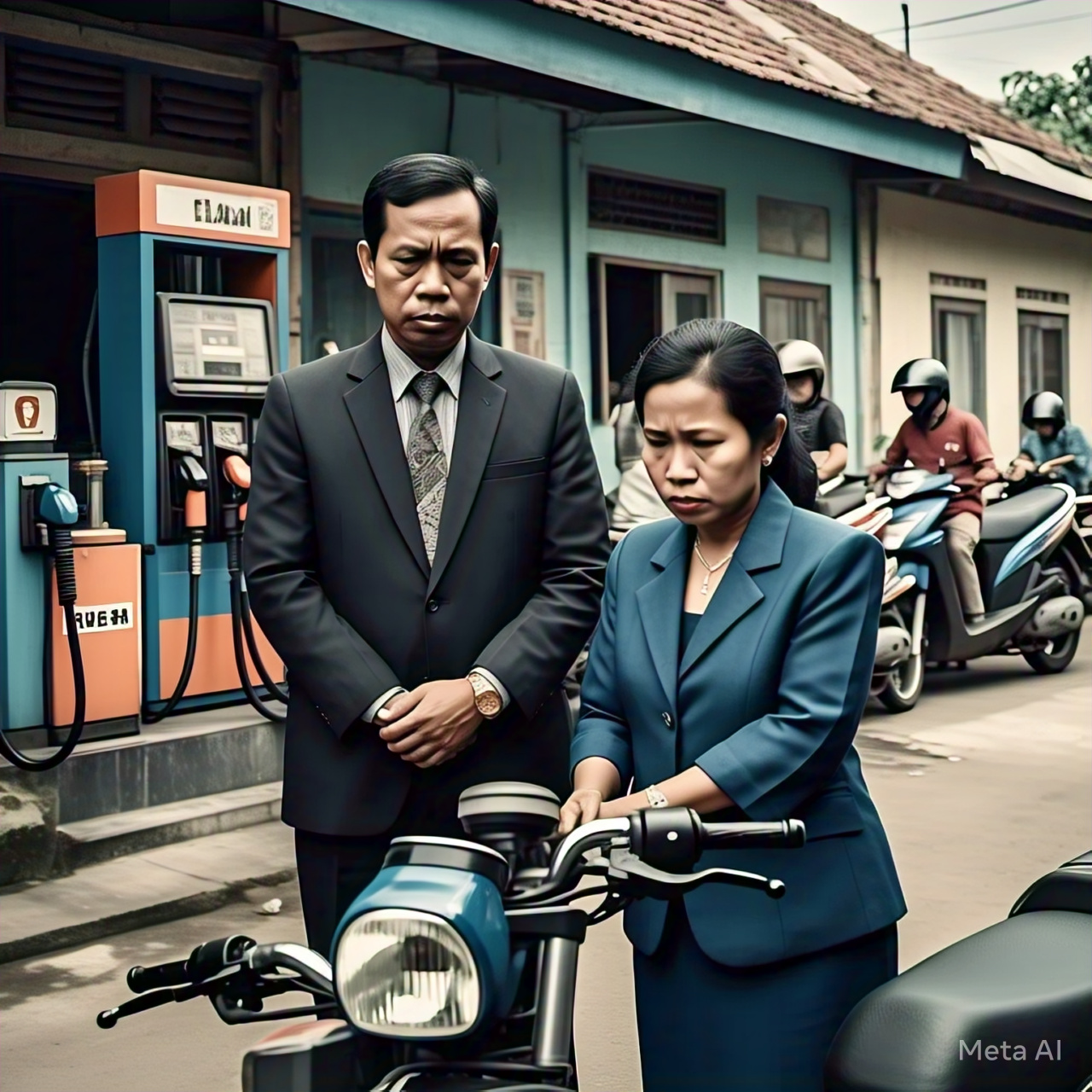 Ilustrasi penjual Pom Bensin.