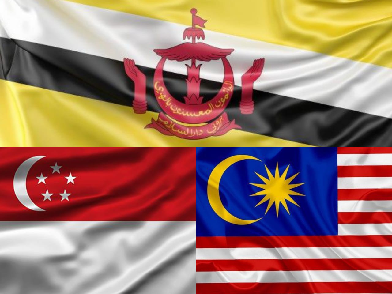Bendera Brunei, Singapura, dan Malaysia