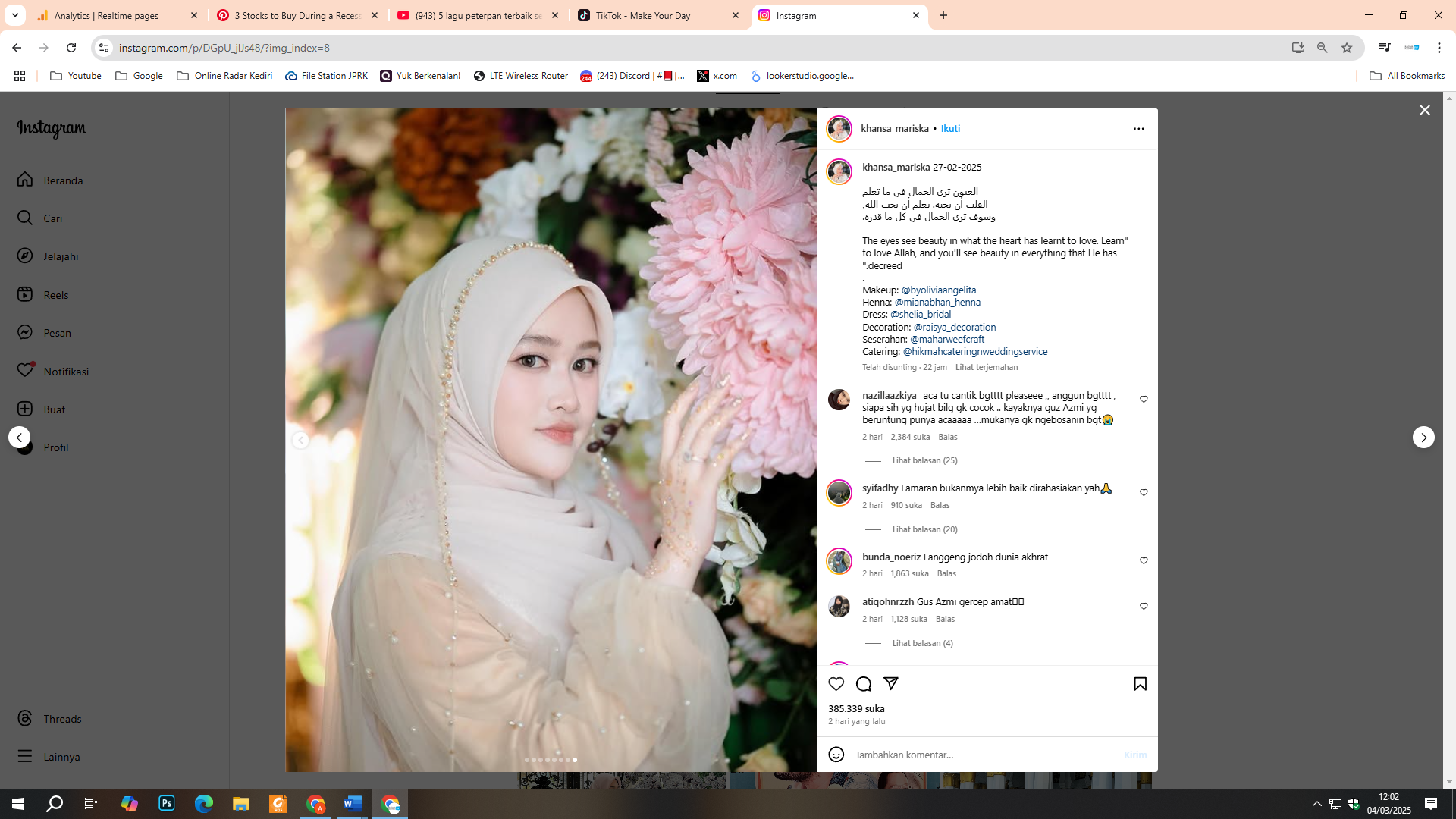 Penampilan Khansa Mariska dalam acara tunangan