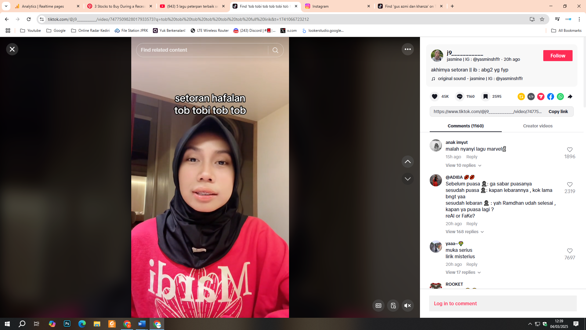 Tren menghafalkan lagu