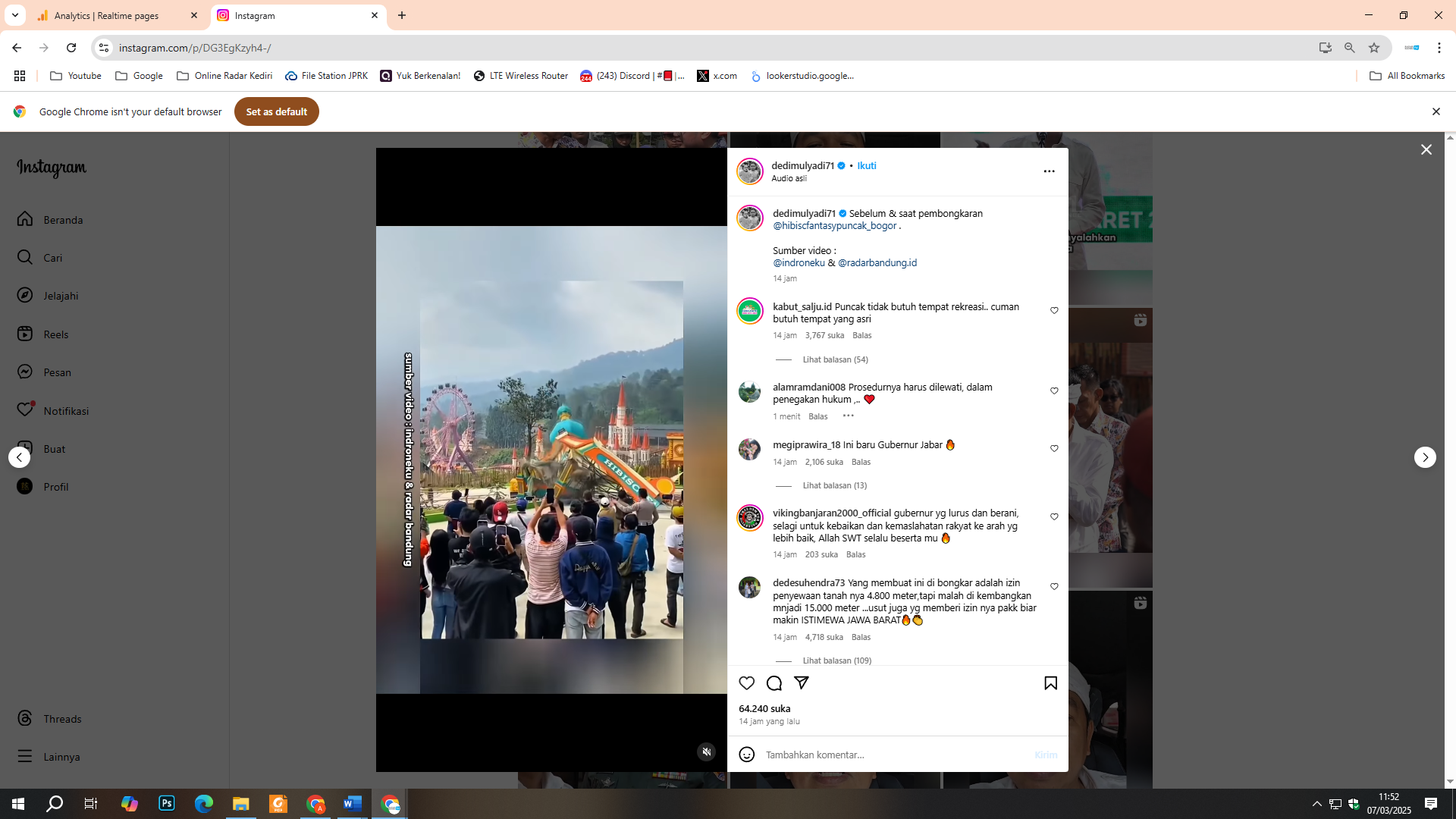 Penampakan wisata hibisc fantasy puncak bogor saat dibongkar