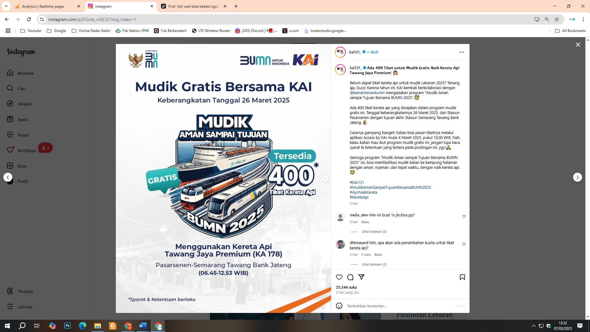 Mudik Gratis Bersama KAI 2025